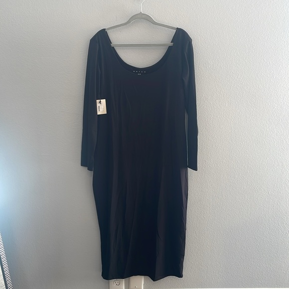 HATCH The Longsleeve Body Dress in Black size Extra Large midi New with Tags - Picture 3 of 10